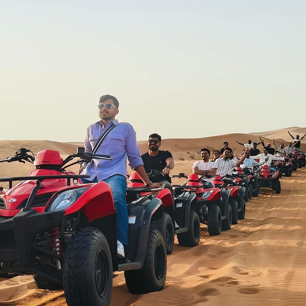 Dubai desert safari packages 2026 comparison table: morning vs evening vs overnight safari with dune bashing quad bike pricing AED 580 3-day value